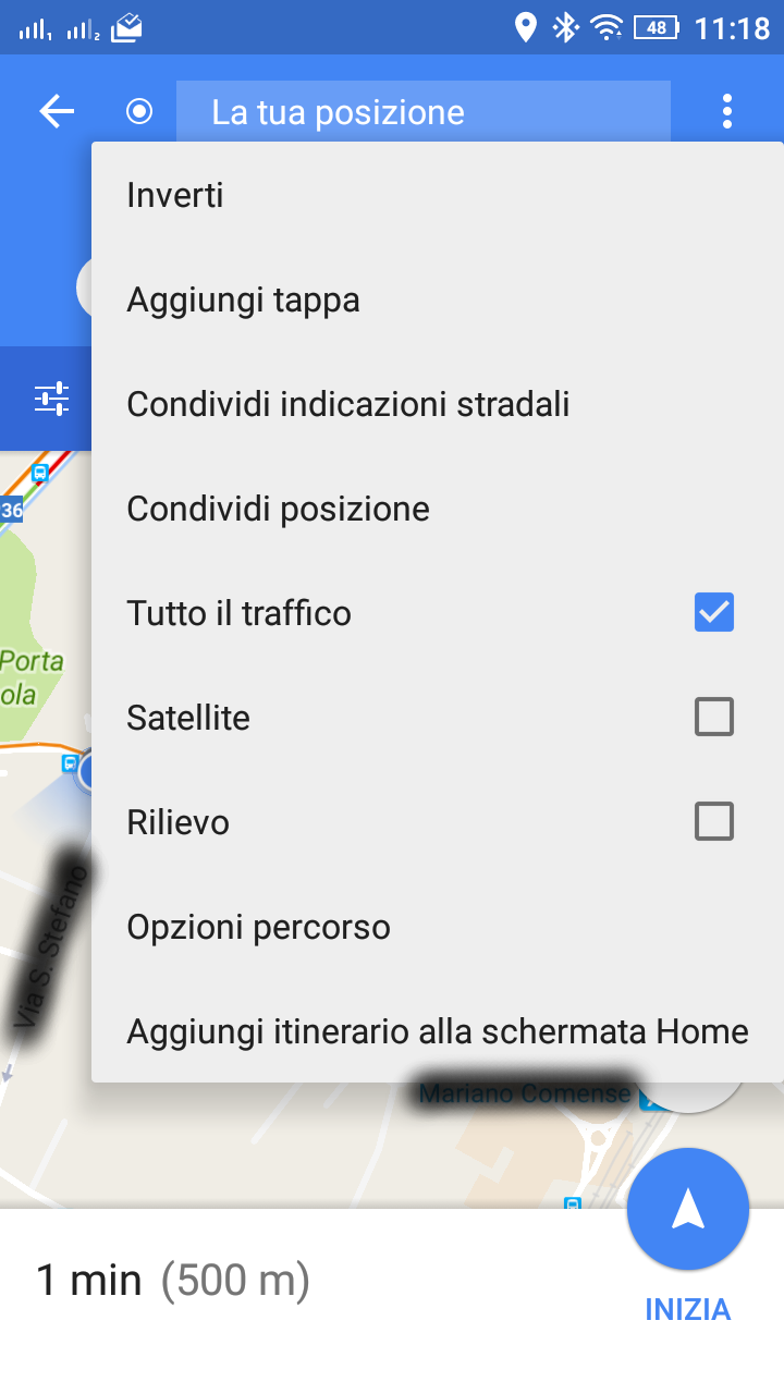 google maps menu